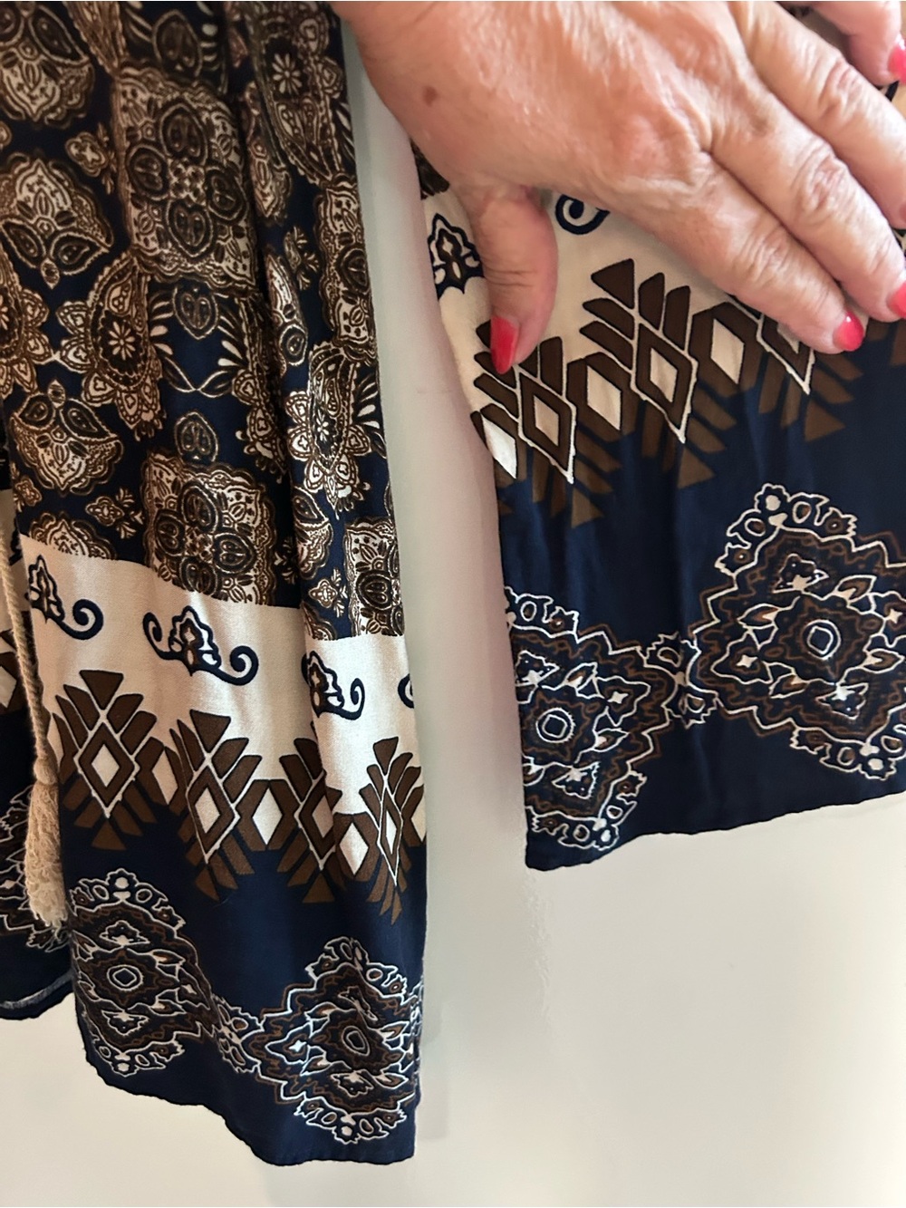Anthropologie Blu Pepper Paisley Flowy Loose Blouse flare sleeve bohemian boho M - Picture 12 of 13